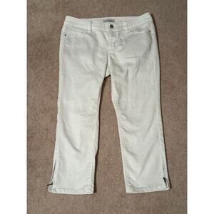 White House Black Market White Slim Crop Jeans, Size 6